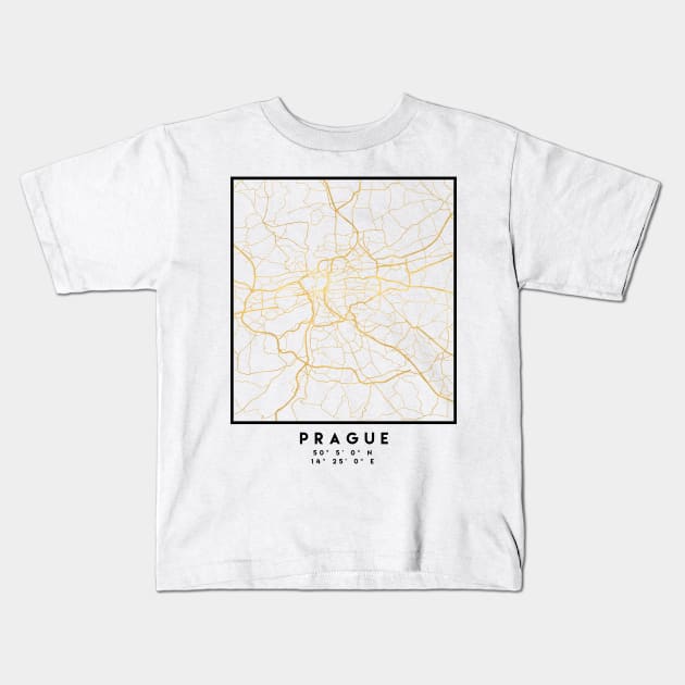 PRAGUE CZECH REPUBLIC CITY STREET MAP ART Kids T-Shirt by deificusArt